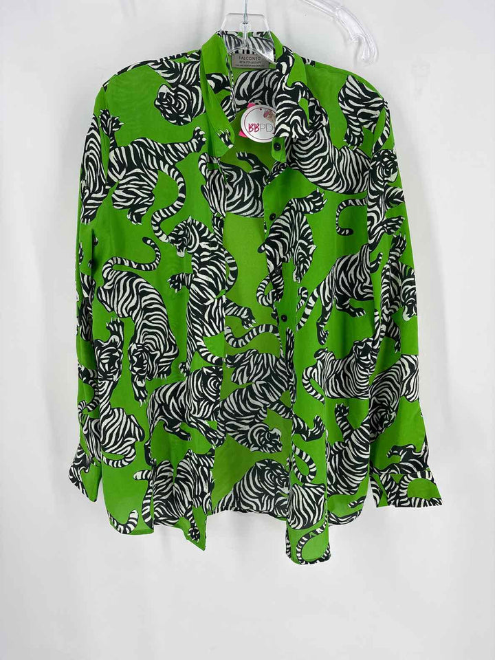 Size M Green Print Shirt