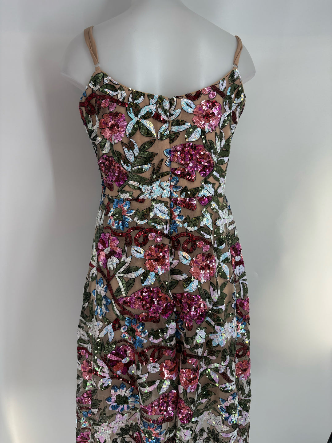 Size L DRESS THE POPULATION Multi-Color Sequined PROM