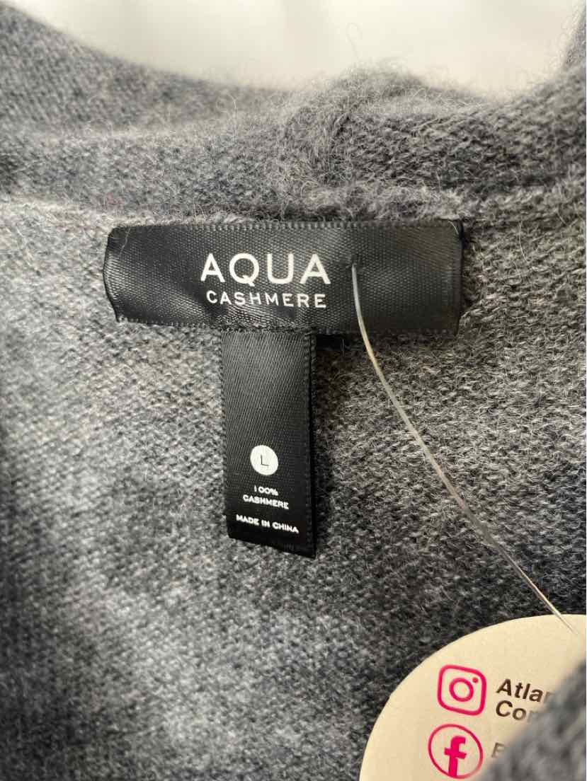Size L AQUA Gray Cashmere Sweater