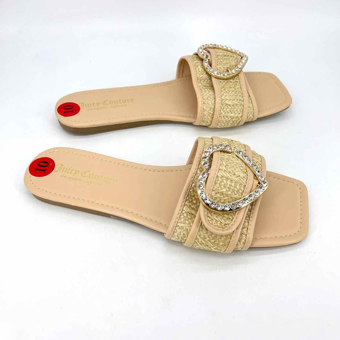 Shoe Size 10 JUICY COUTURE Vanilla Straw Sandals