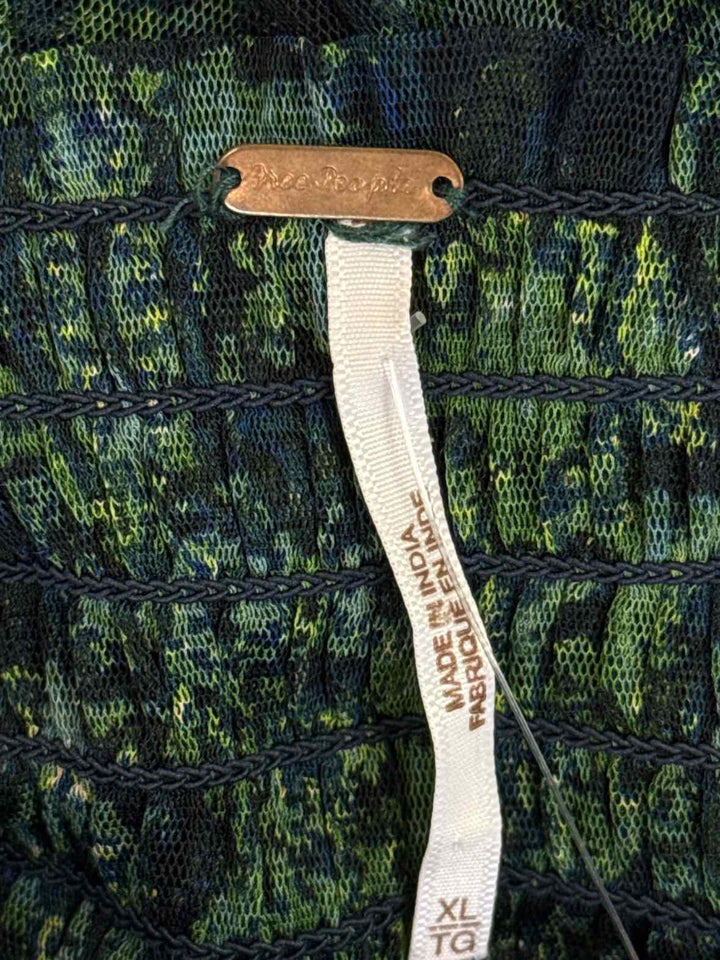 Size XL FREE PEOPLE Green Print Shirt
