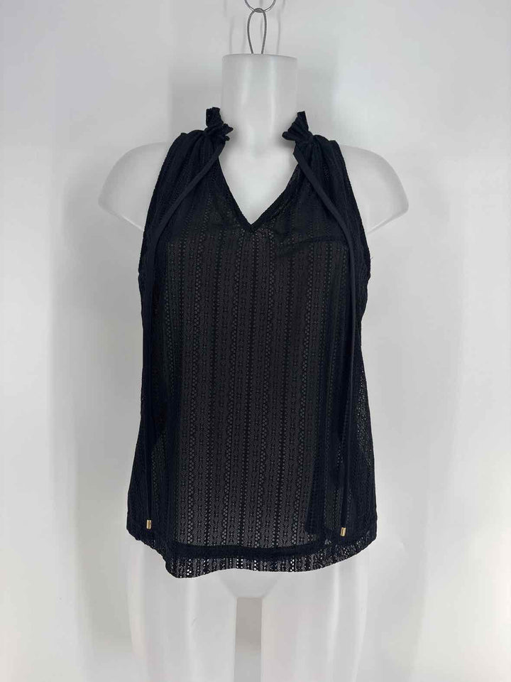 Size XS TRINA TURK Black Lace Shirt