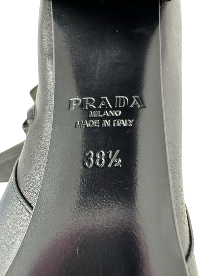 Shoe Size 38.5 PRADA Black Leather Luxury - Boots