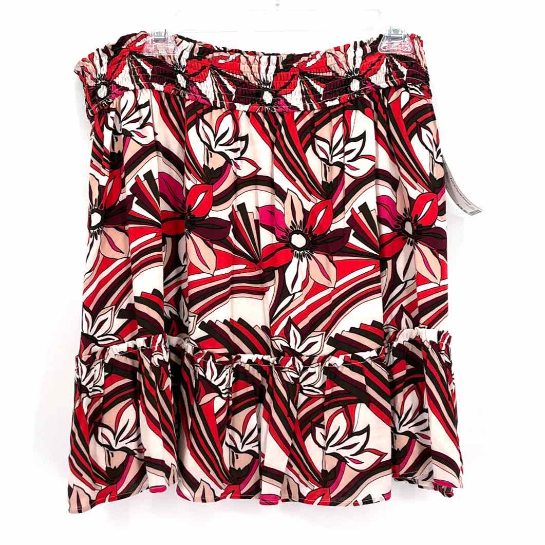 Size XL Anthropologie Red Print Skirt