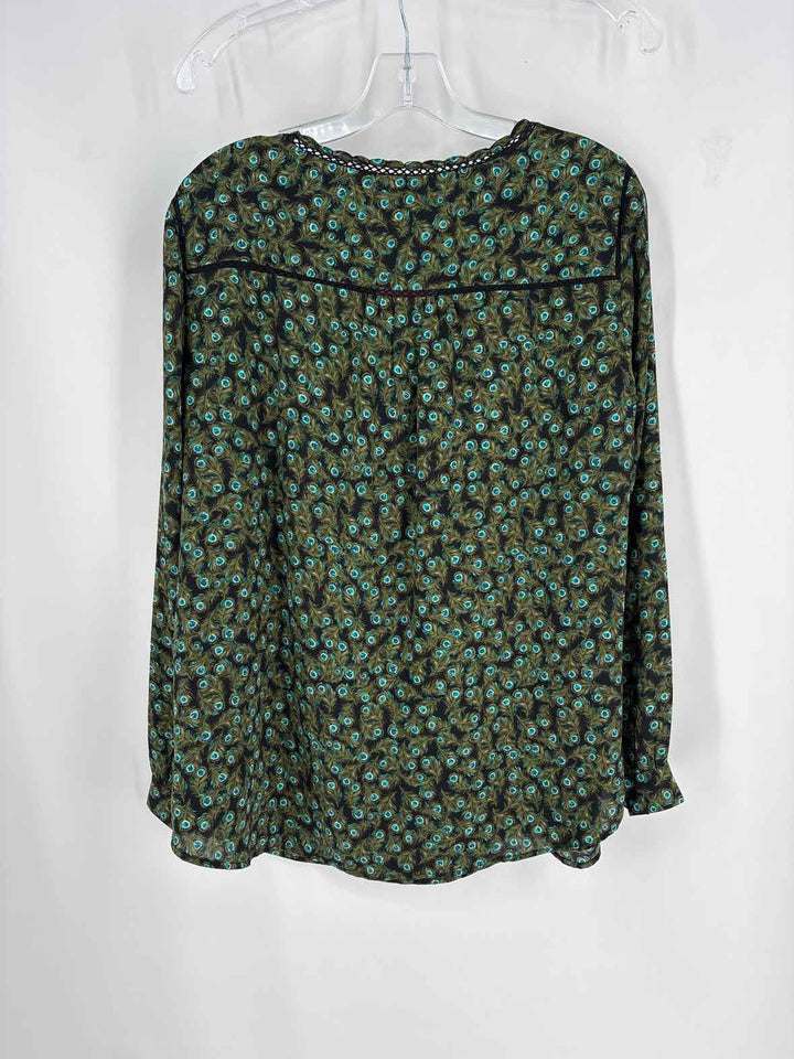 Size XL Talbots Green Print Shirt