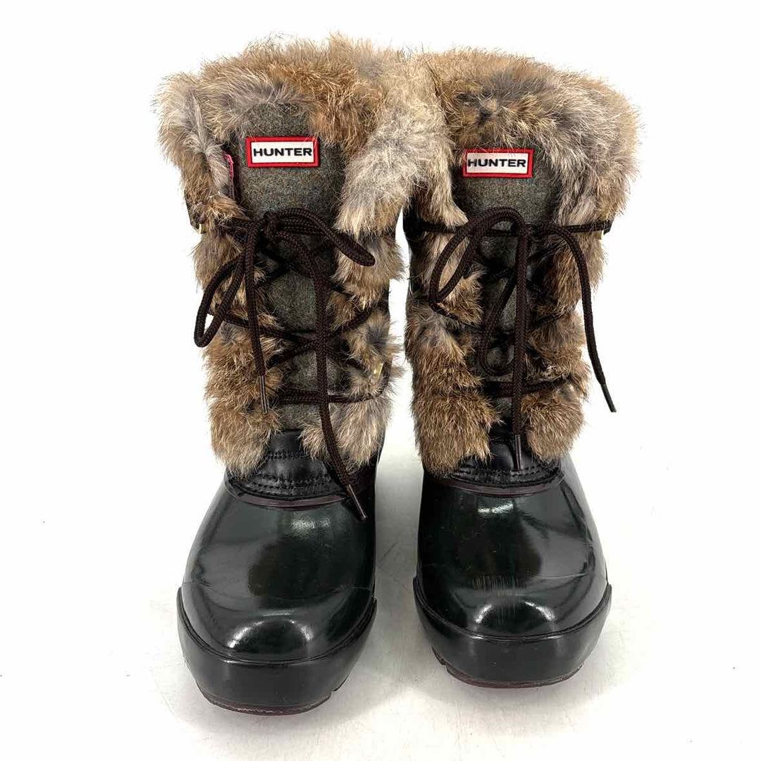 Shoe Size 8 Hunter Multi-Color Faux Fur Boots