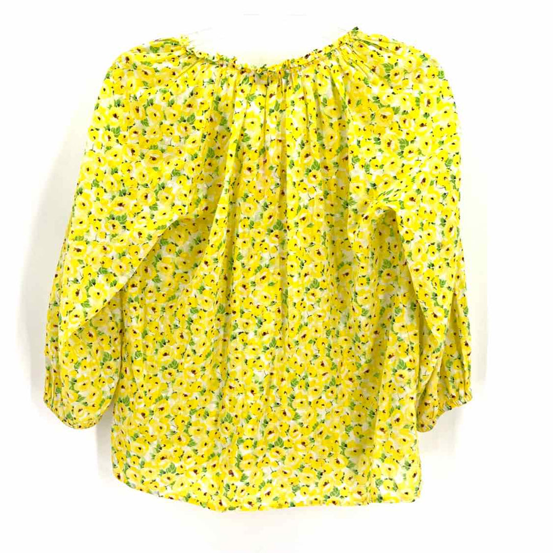 Size XS LOFT Yellow Print Shirt