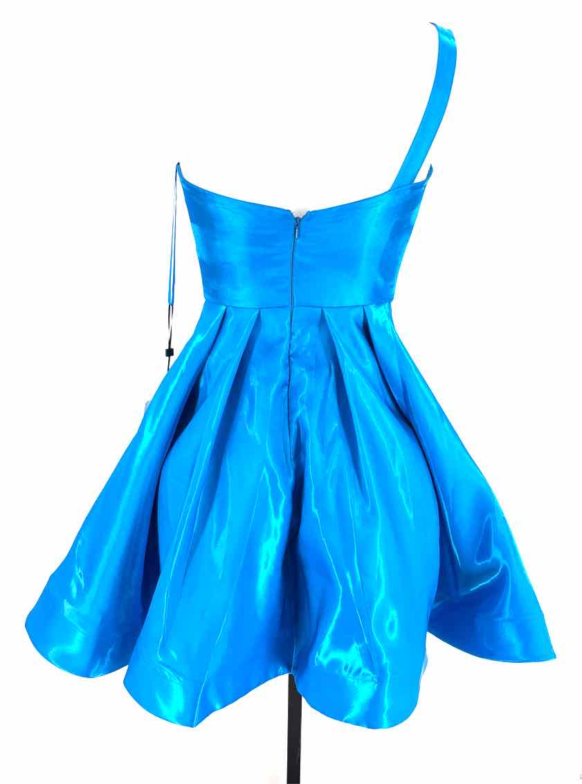 Size 2 Turquoise Satin Dress