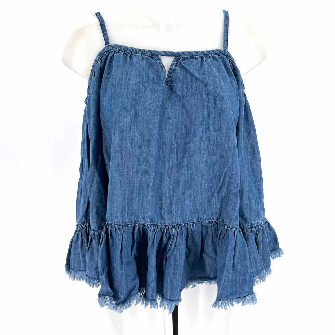 Size 6 INC Blue Chambray Shirt