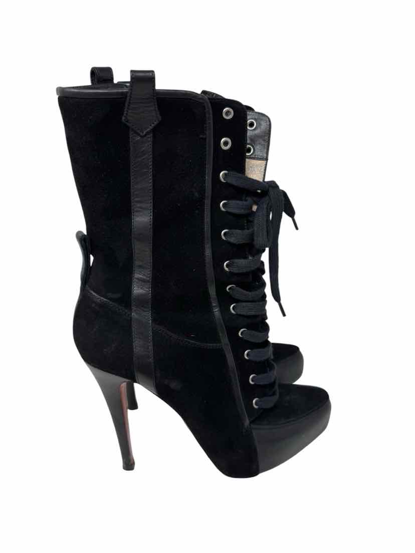 Shoe Size 37.5 CHRISTIAN LOUBOUTIN Black Suede Luxury - Boots