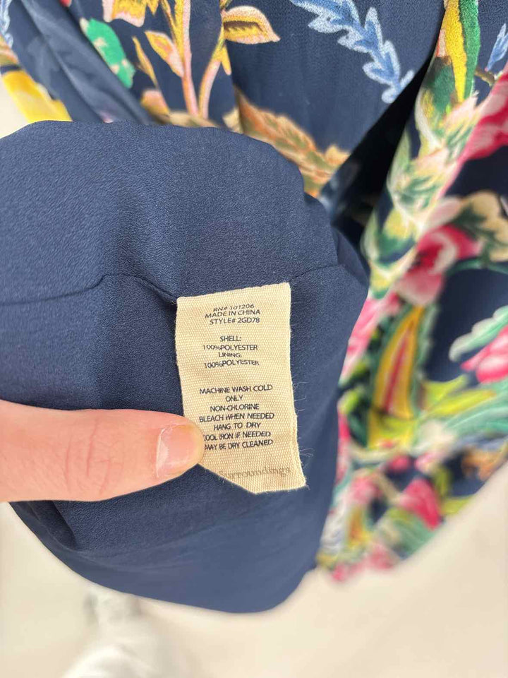 Size M SOFT SURROUNDINGS Navy Print Dress