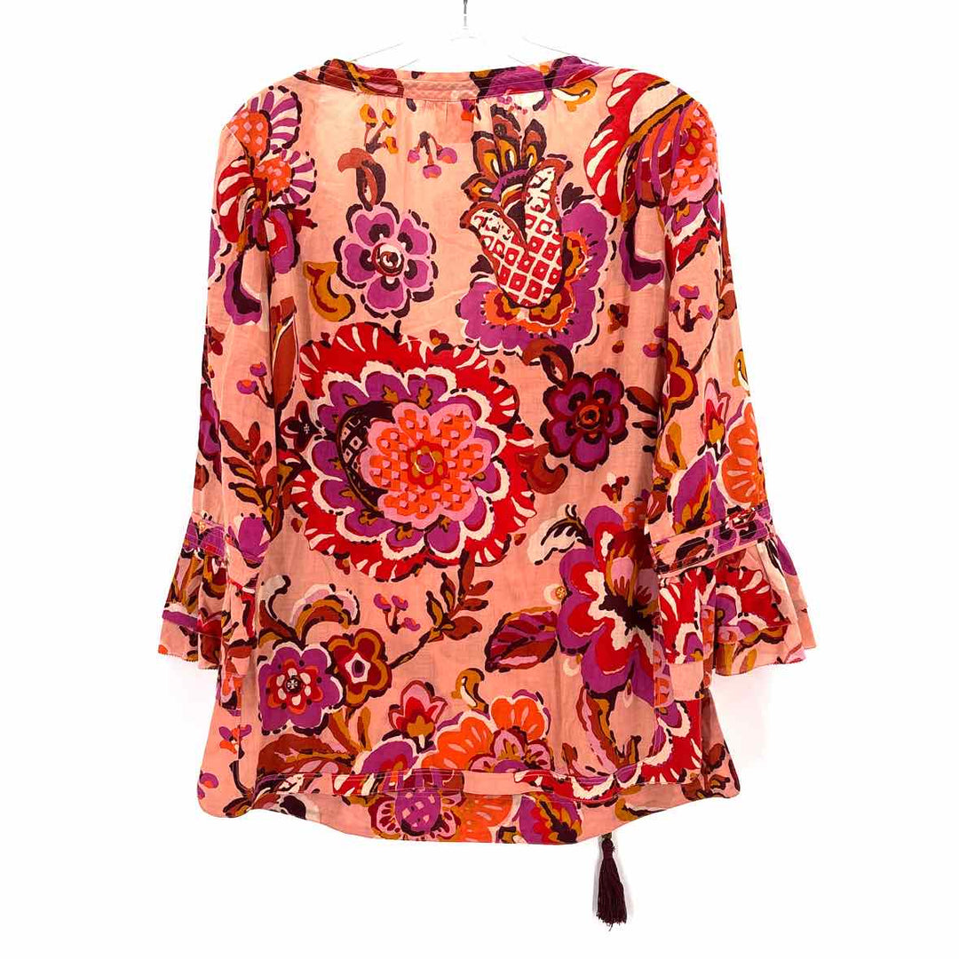 Size 10 Tory Burch Peach Cotton Shirt