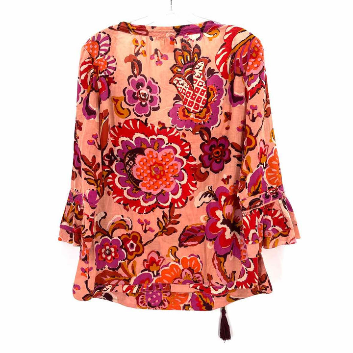 Size 10 Tory Burch Peach Cotton Shirt