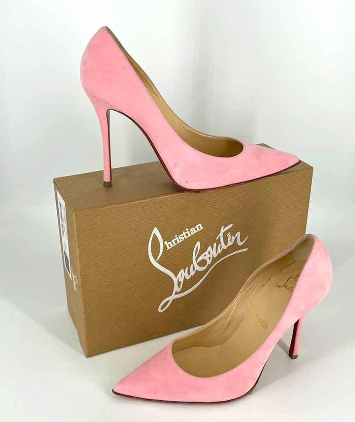 Shoe Size 39 CHRISTIAN LOUBOUTIN Pink Suede Luxury - Heels