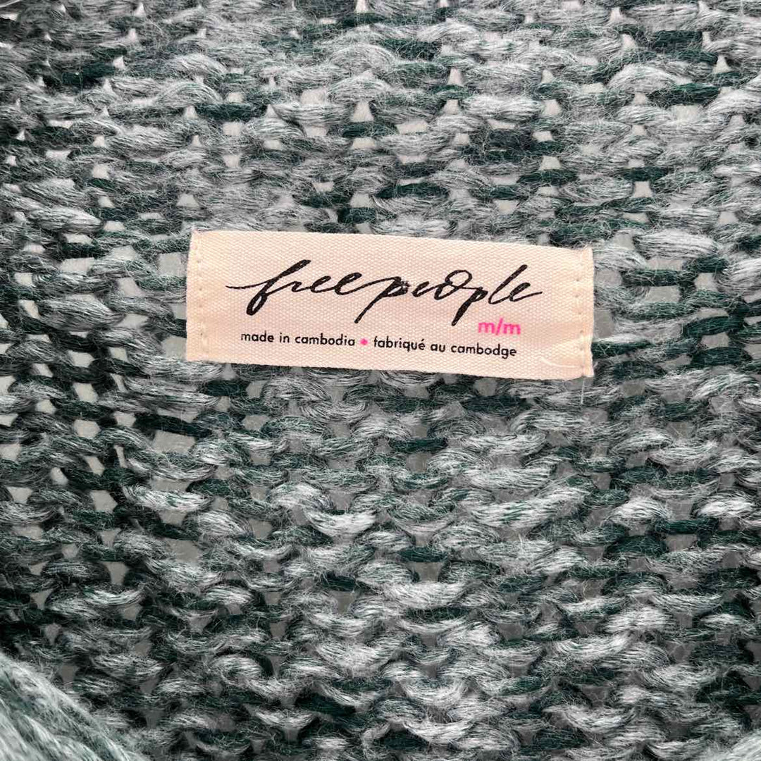 Size M FREE PEOPLE Green Knit Sweater