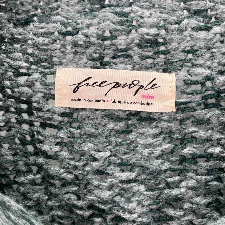 Size M FREE PEOPLE Green Knit Sweater