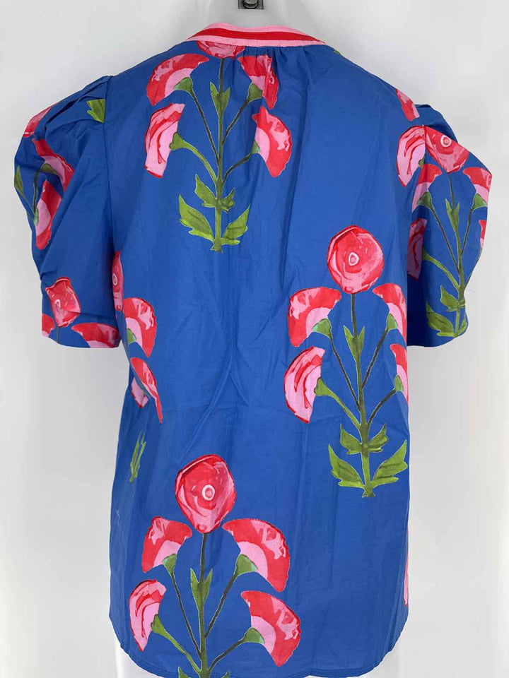 Size L ENTRO Blue Print Shirt
