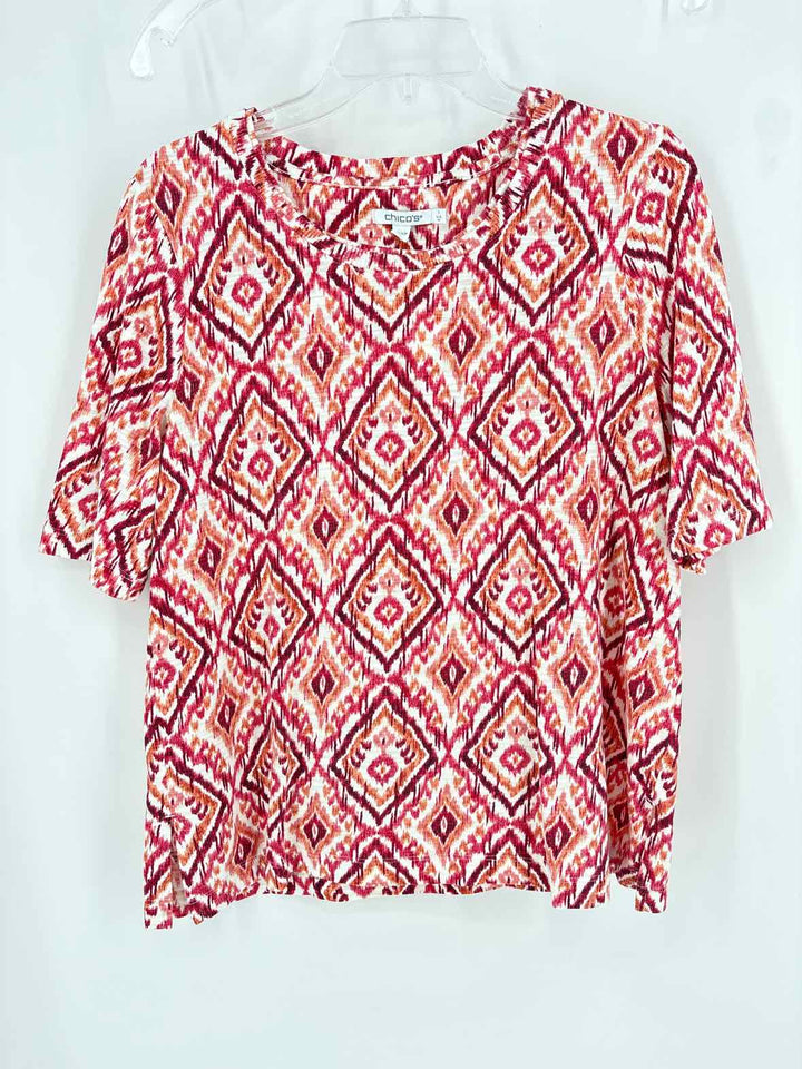 Size M Chico's PINK PRINT Shirt