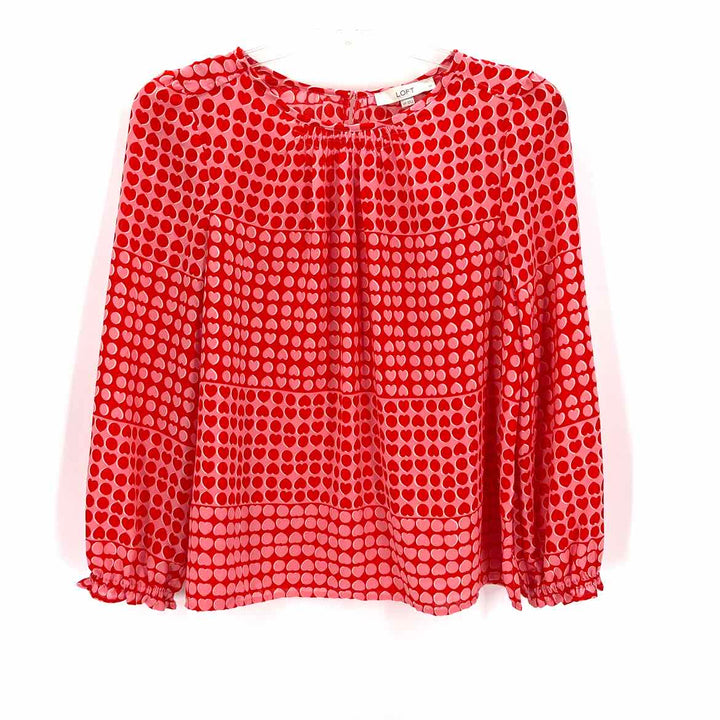 Size L LOFT Red Print Shirt