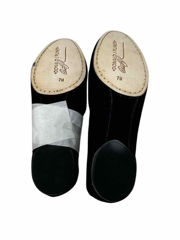Shoe Size 7 DONALD PLINER Black Suede Flats