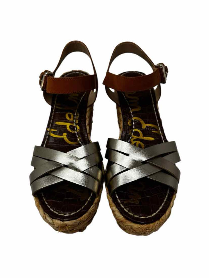 Shoe Size 8 Sam Edeleman Gold Leather Sandals