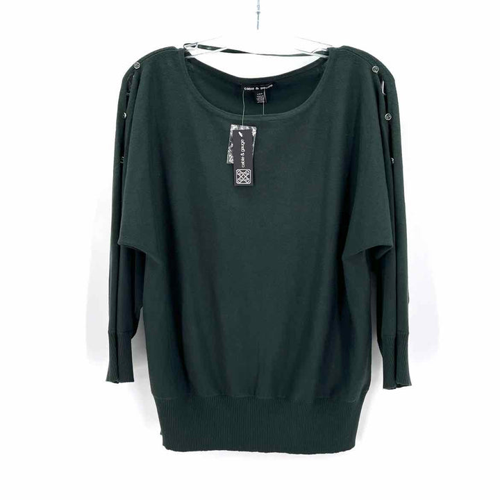 Size L CABLE & GAUGE Green Knit Sweater