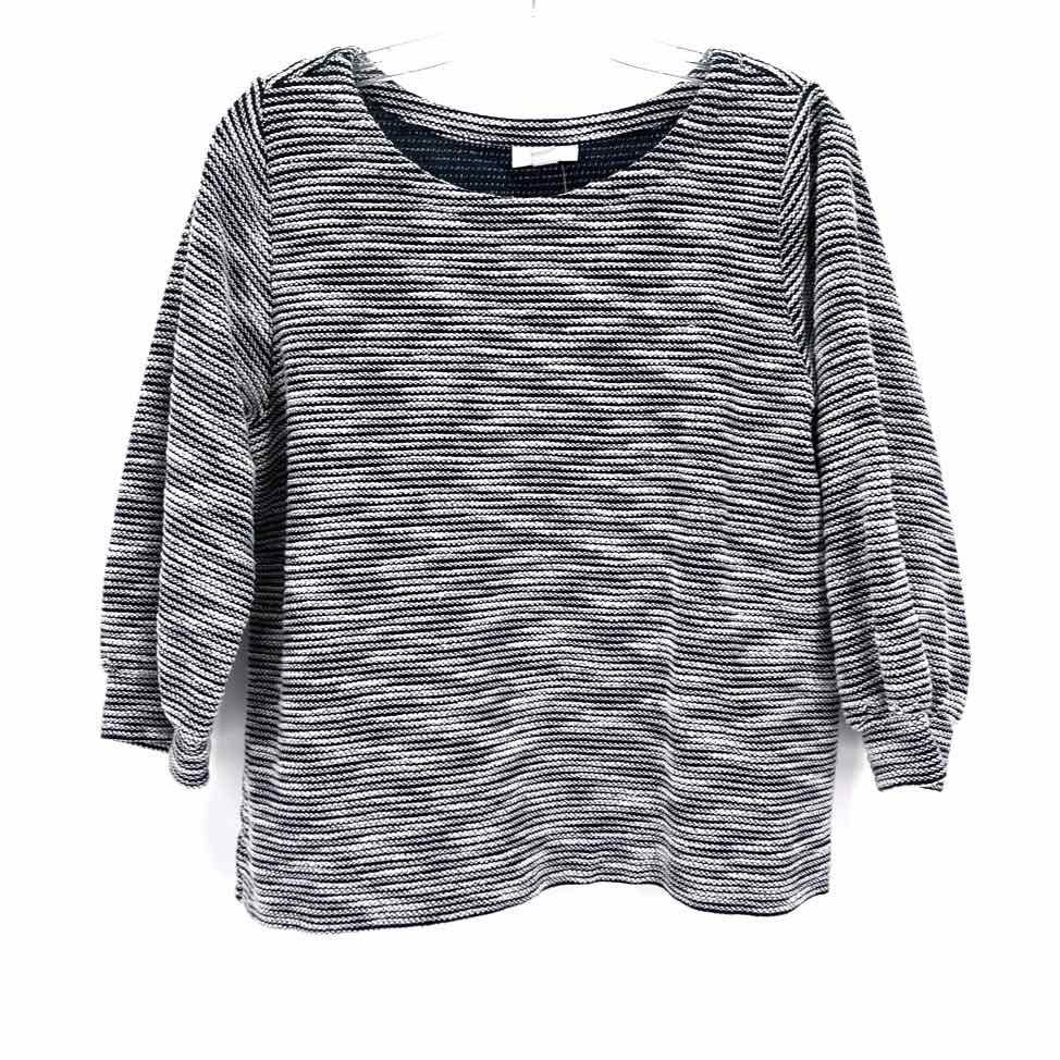 Size M J JILL Navy Print Shirt