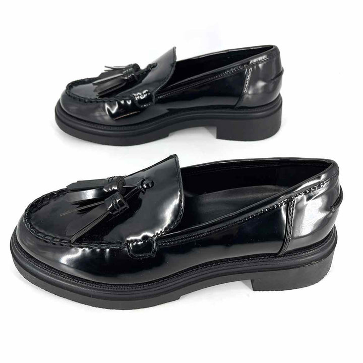 Shoe Size 39 ZARA Black PATENT Loafers