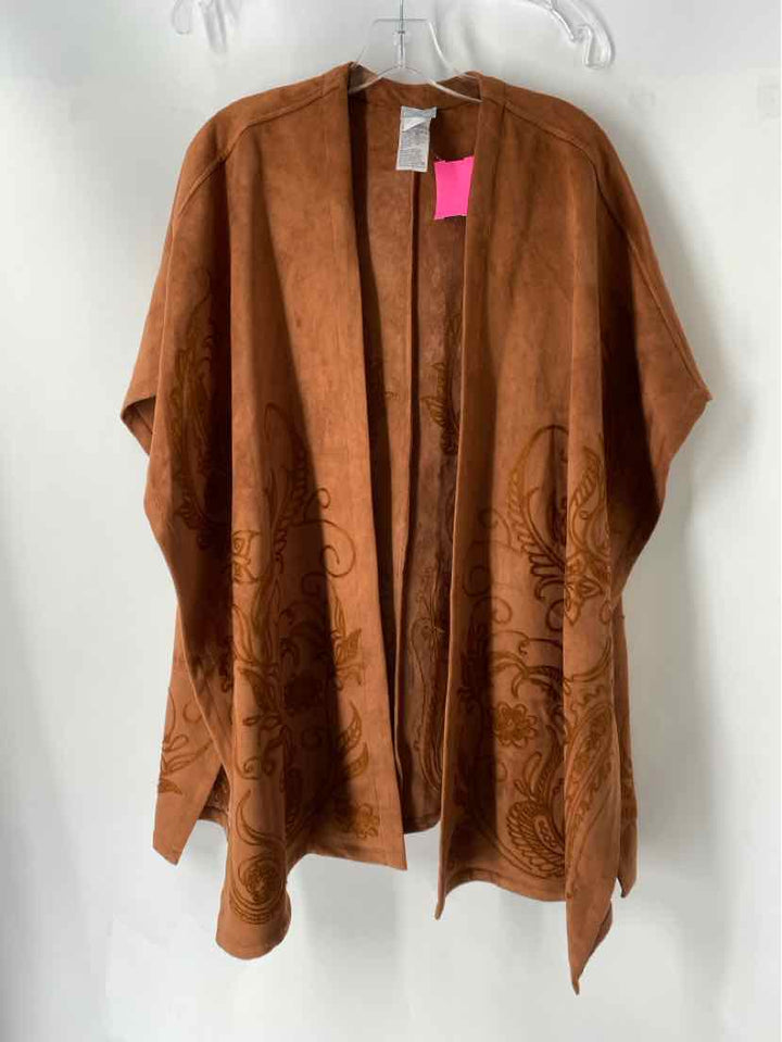 Size M/L Chico's Brown Suede Cardigan