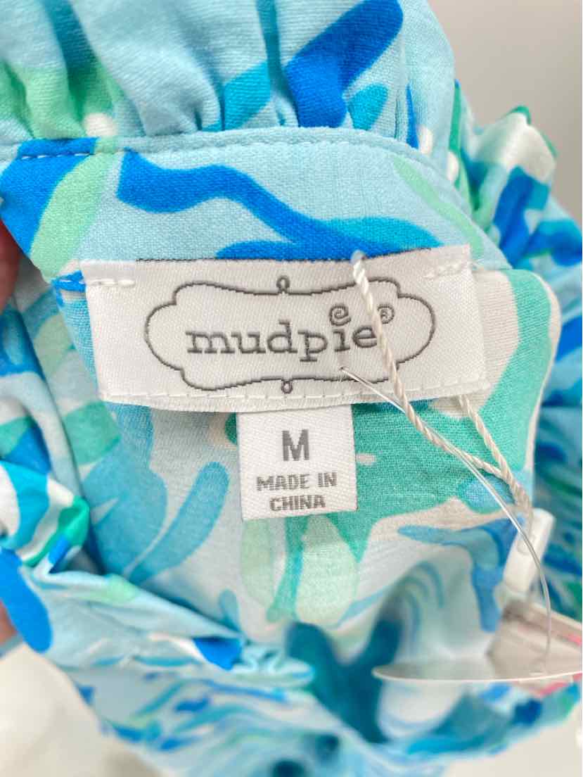 Size M Mud Pie Blue Print Dress