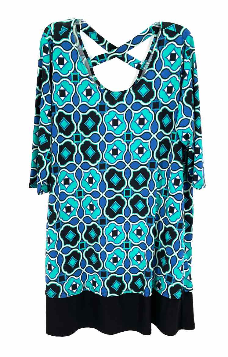 Size 2X NY COLLECTION Multi-Color Dress