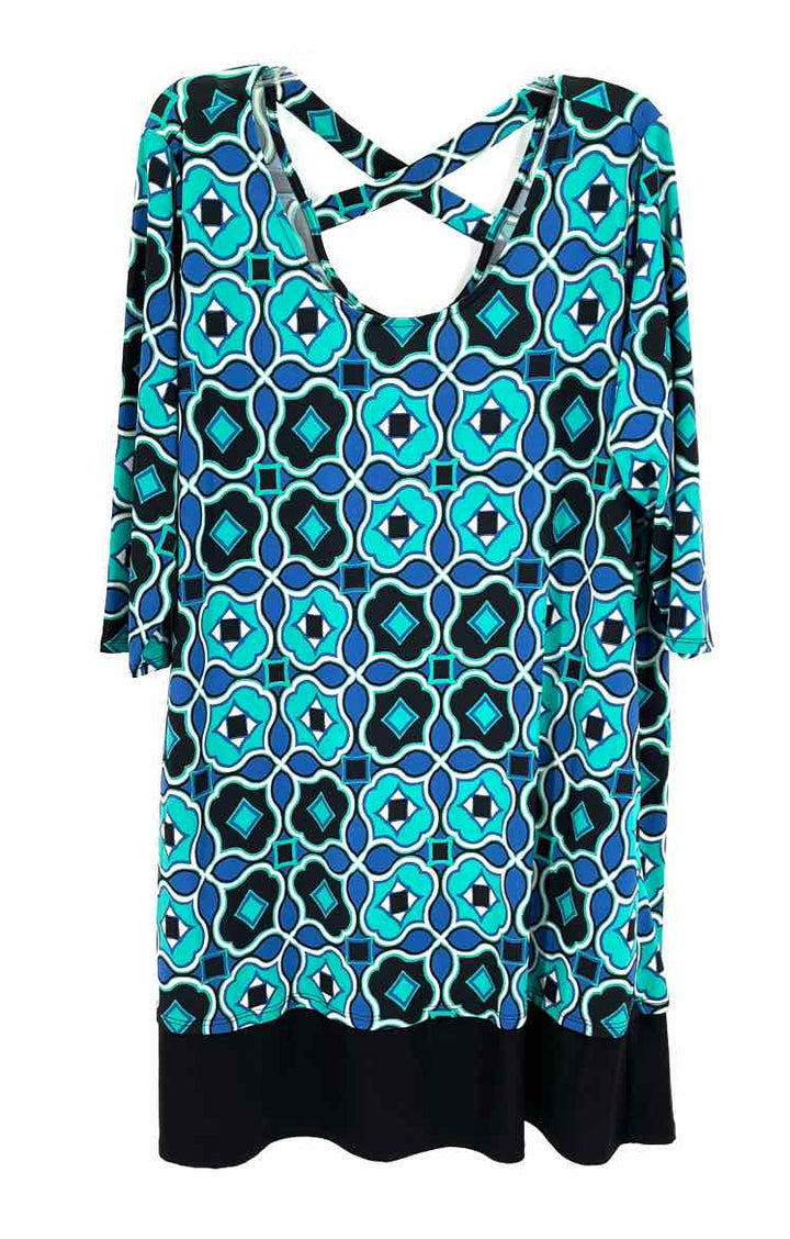 Size 2X NY COLLECTION Multi-Color Dress