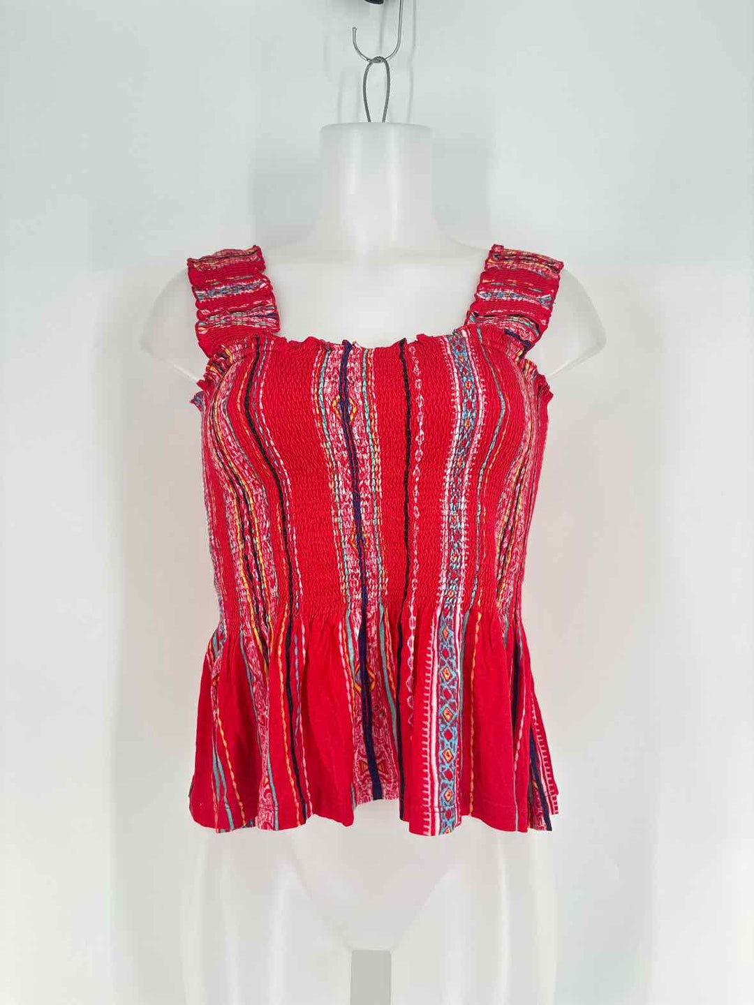Size M Anthropologie Red Print Shirt