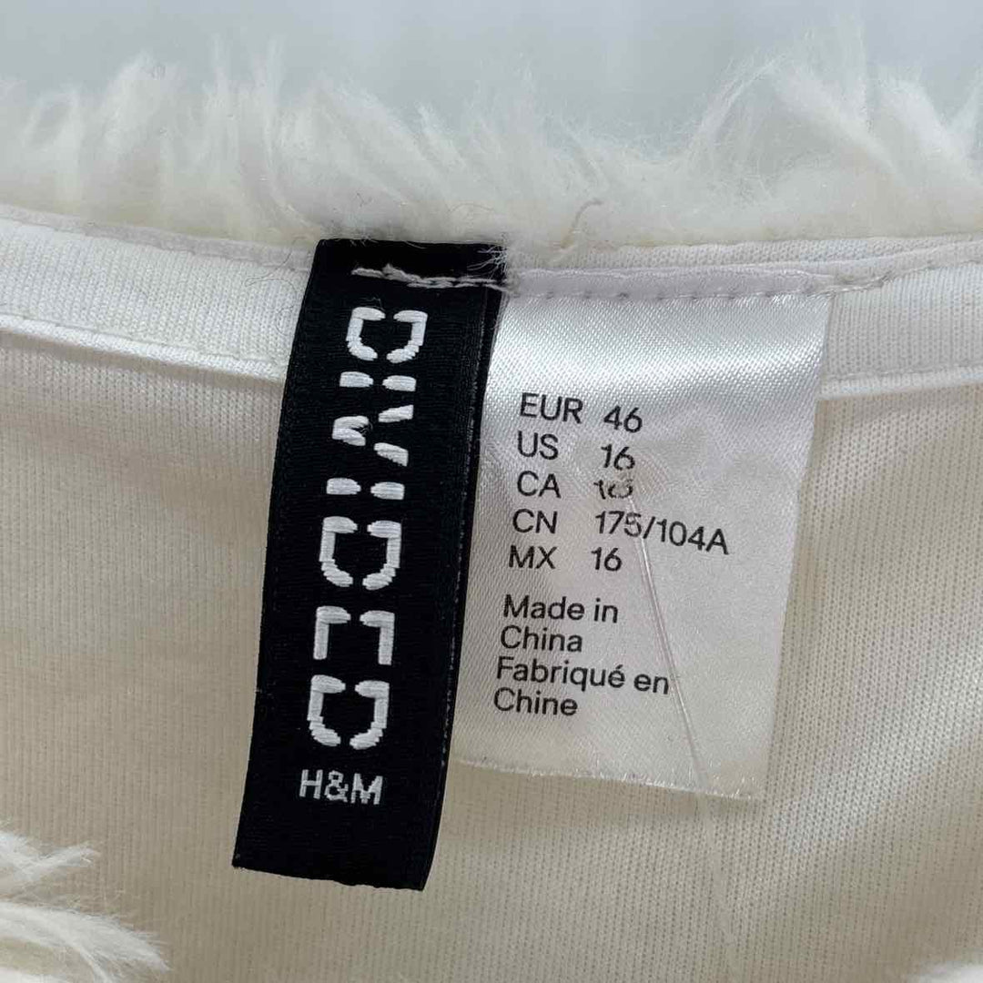 Size 16 H&M Ivory Faux Fur Jacket