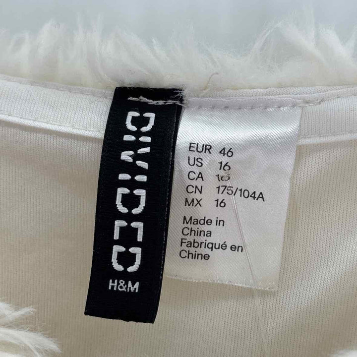 Size 16 H&M Ivory Faux Fur Jacket