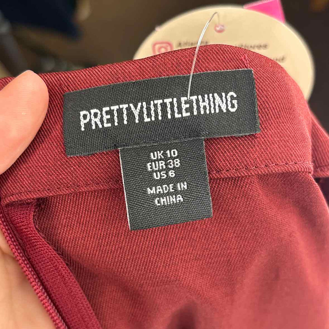 Size 6 Pretty Little Thing Burgundy Pants