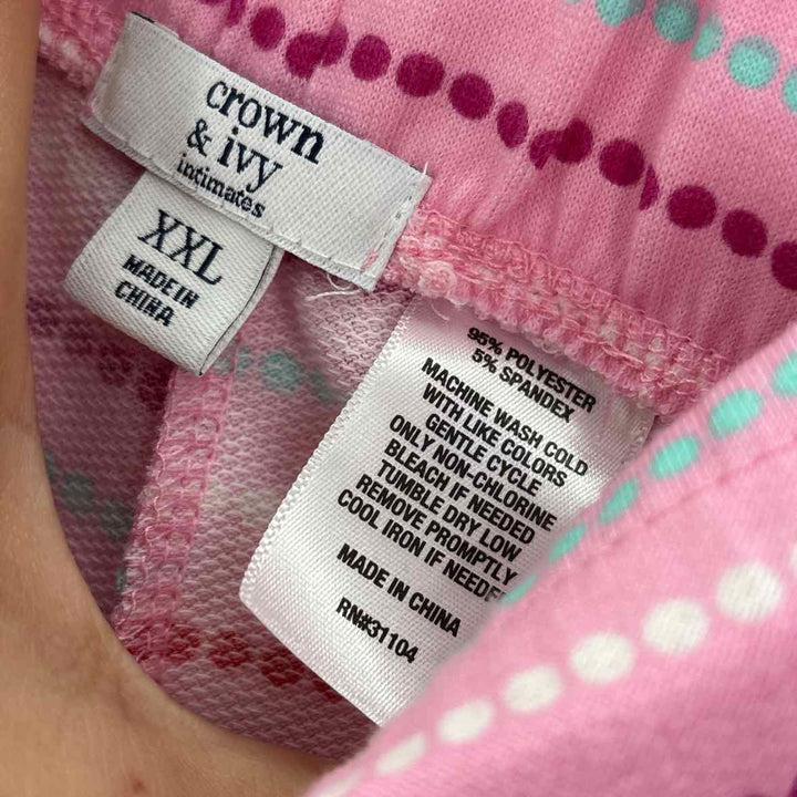 Size XXL CROWN & IVY Pink Pajamas