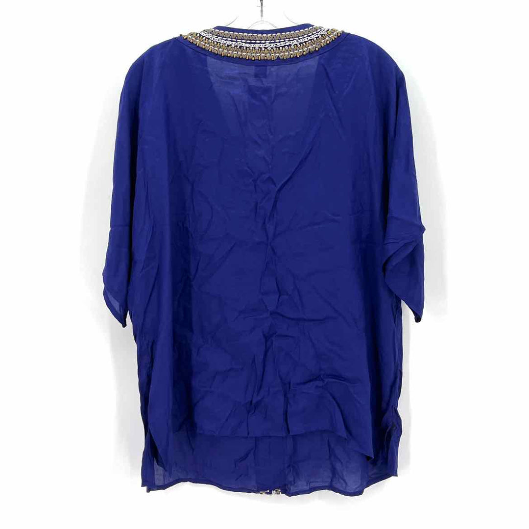 Size XL Chico's Royal Blue Beaded Shirt