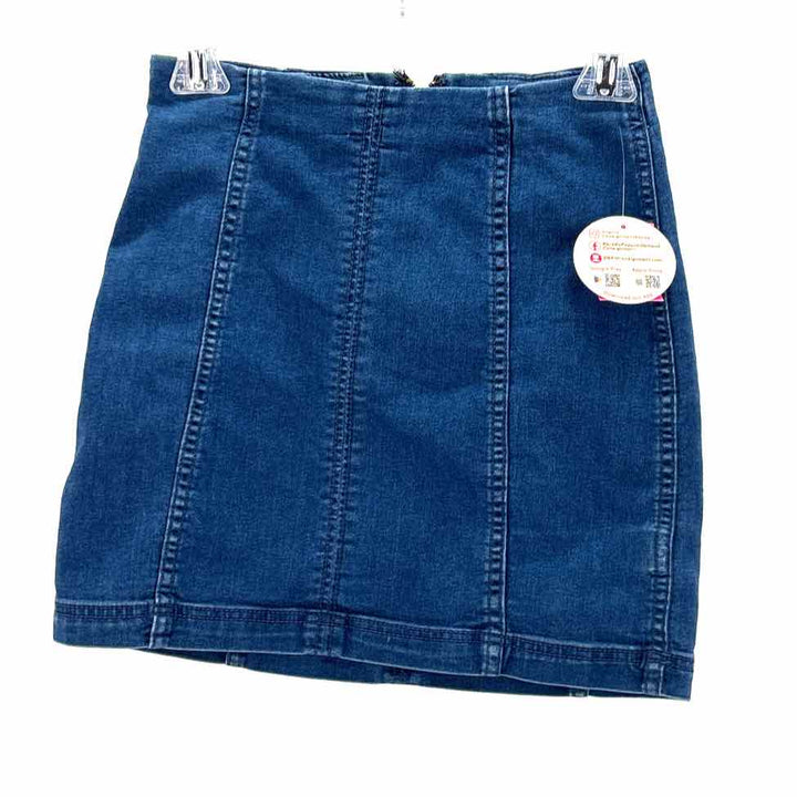 Size 2 FREE PEOPLE Blue Denim Skirt Suit