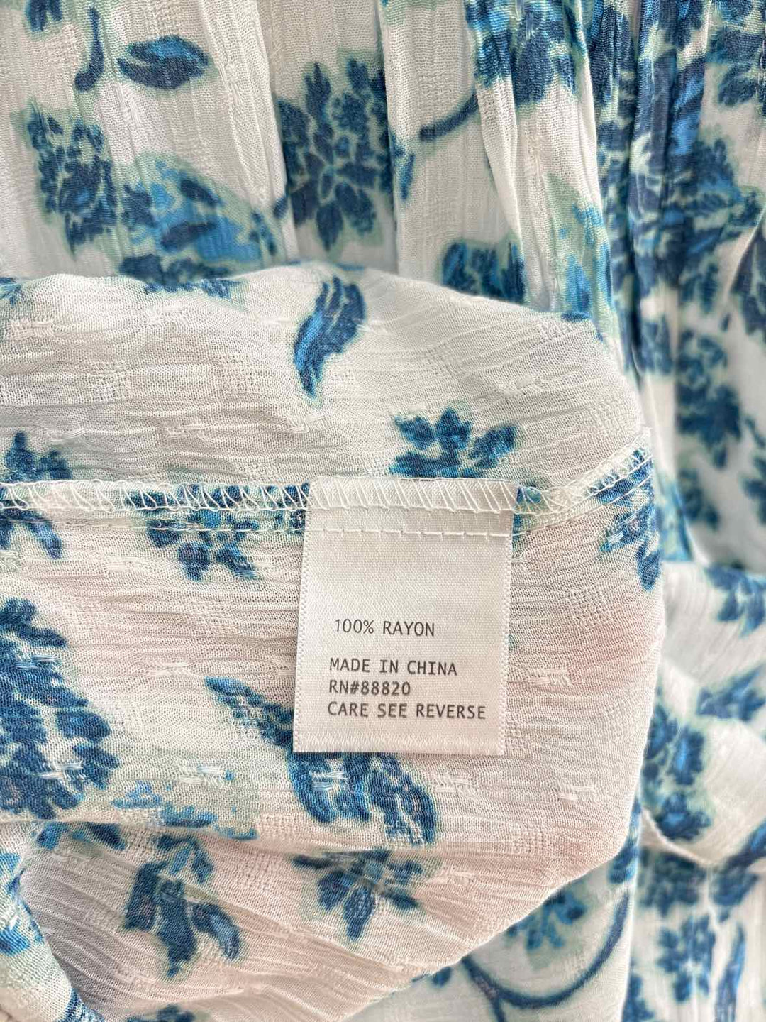 Size S CYNTHIA ROWLEY Blue Print Dress