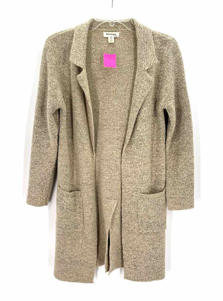 Size XS MONTEAU Tan Knit Cardigan