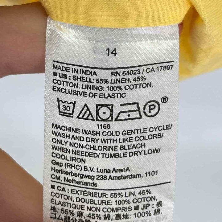Size 14 Banana Republic Yellow Linen Dress
