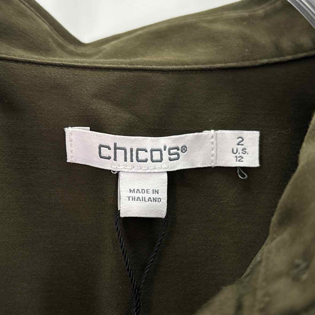 Size 12 Chico's Olive Shirt