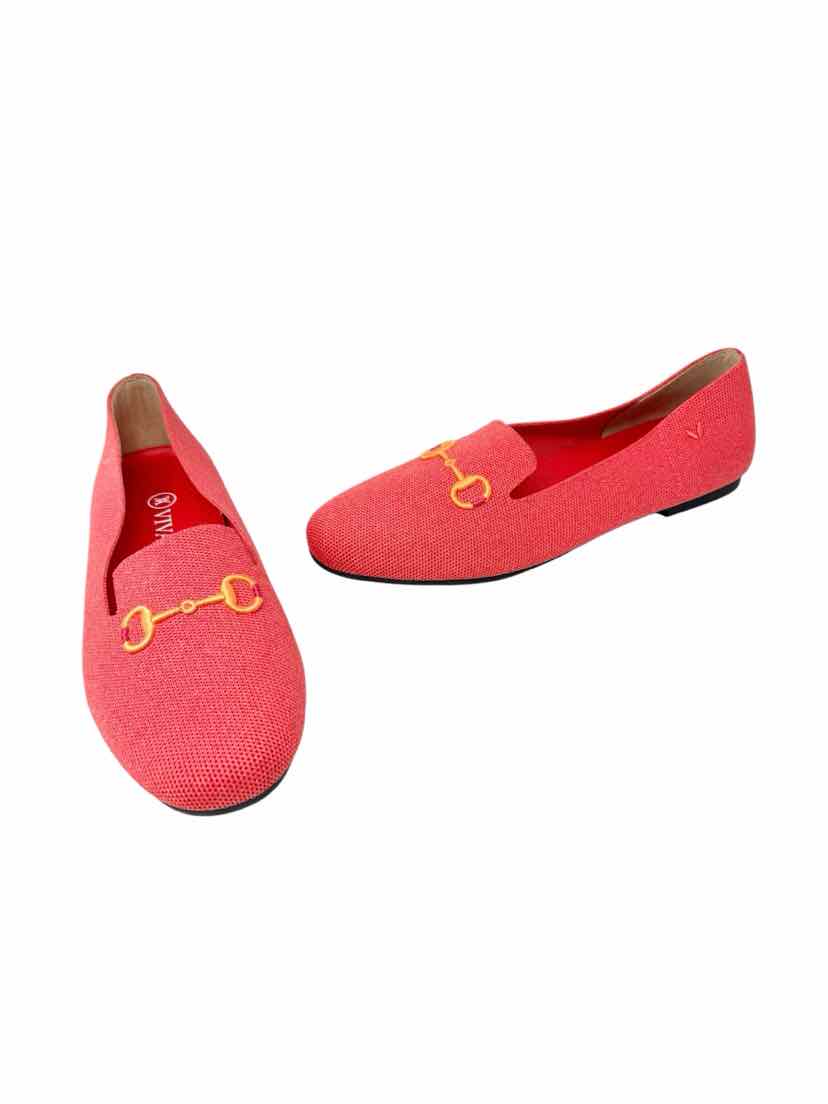 Shoe Size 40 VIVAIA Orange Knit Flats
