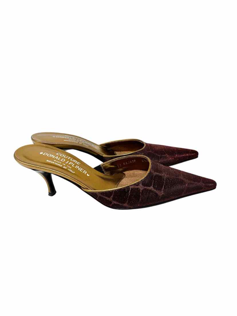 Shoe Size 6.5 DONALD PLINER Red Sateen Pumps