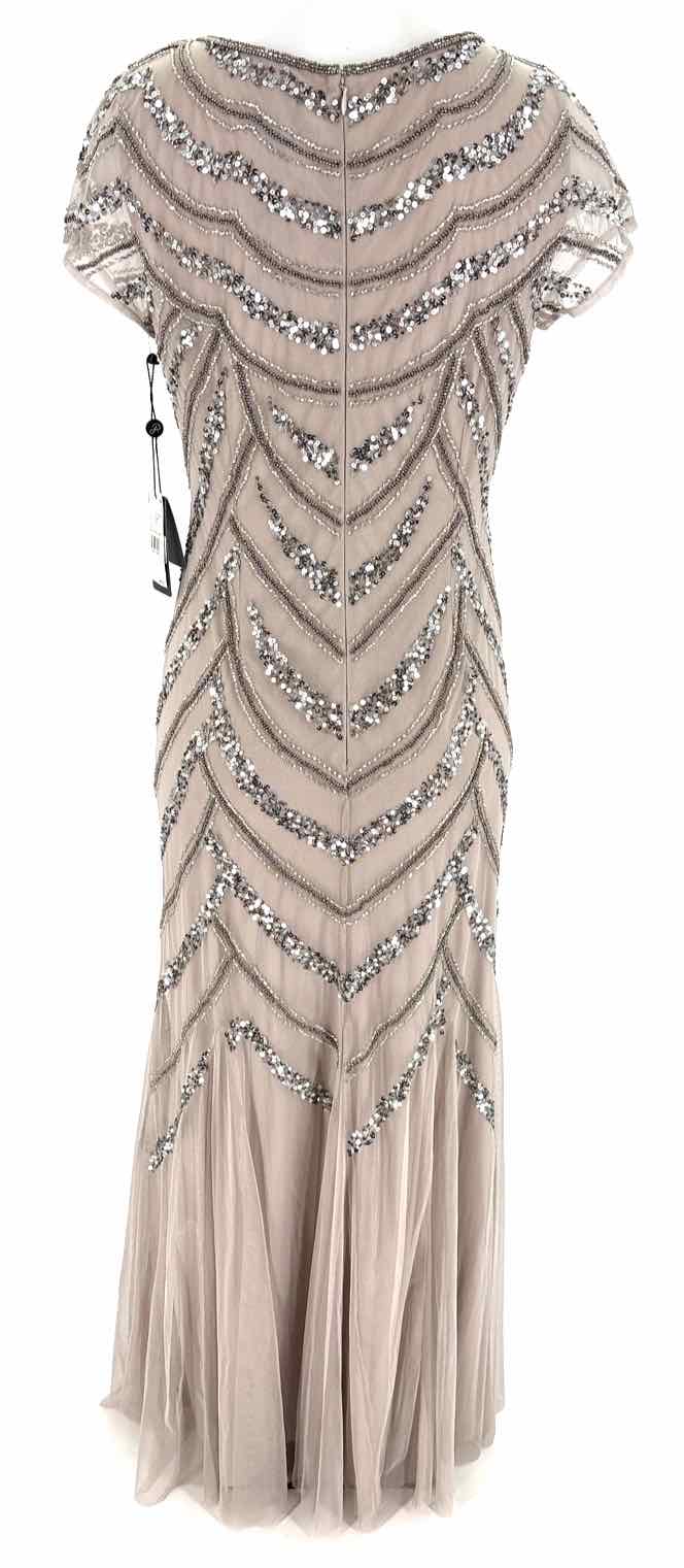Size 10 Adrianna Papell Silver Mesh PROM