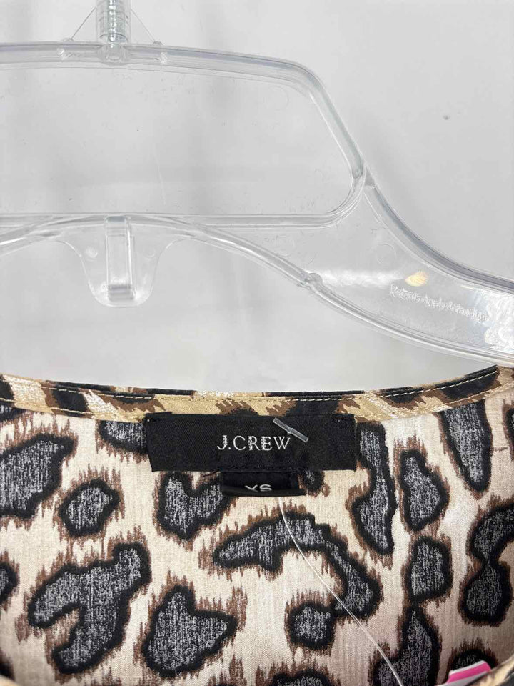 Size XS J Crew Brown Print Shirt
