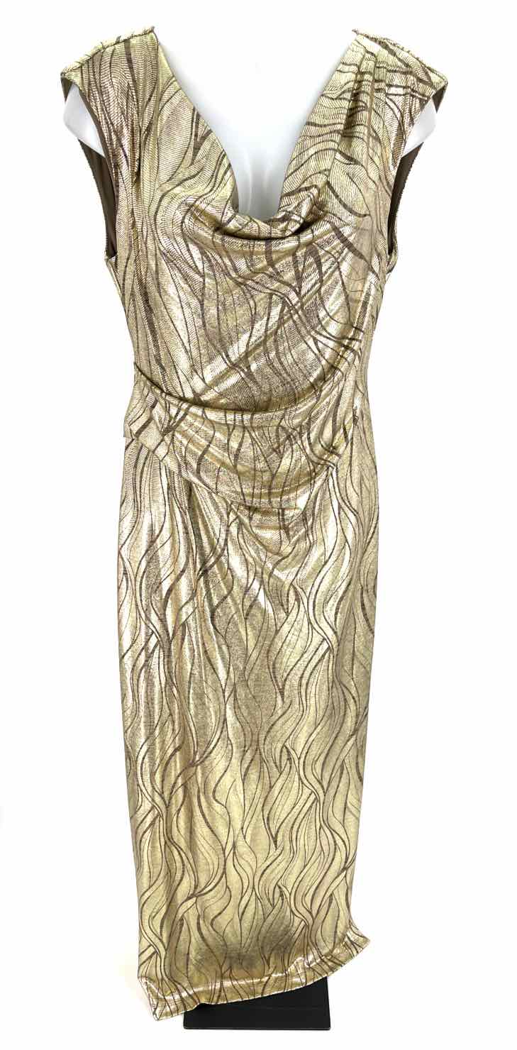 Size 14 CONNECTED APPAREL Gold Dress