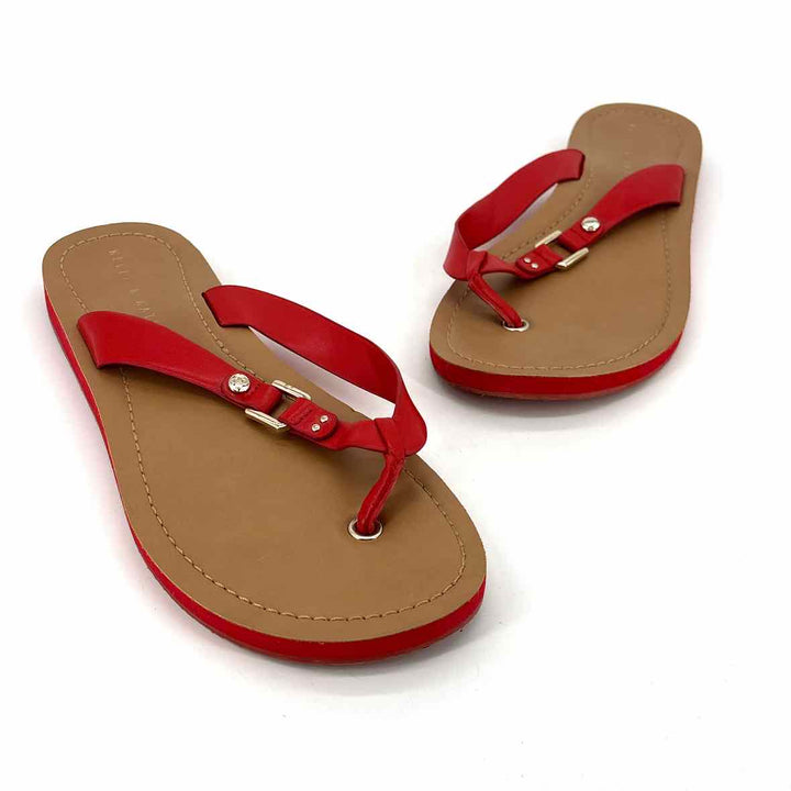 Shoe Size 9.5 KELLY & KATIE Red Faux Leather Sandals