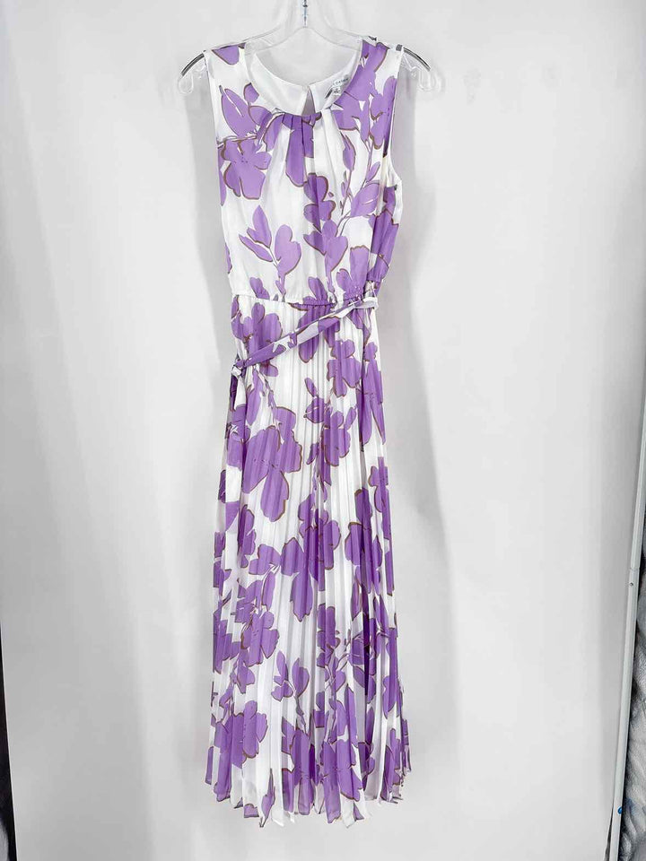 Size 12 Sandra Darren Purple Print Dress